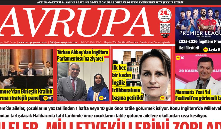 Avrupa Gazete, İngiltere, 20 Haziran 2025 Baskısı E-gazete