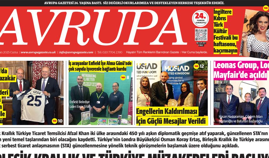 Avrupa Gazete, İngiltere, 27 Haziran 2025 Baskısı E-gazete