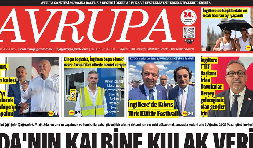 Avrupa Gazete, İngiltere, 4 Temmuz 2025 Baskısı E-gazete