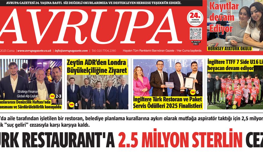 Avrupa Gazete, İngiltere, 10 Ekim 2025 Baskısı E-gazete