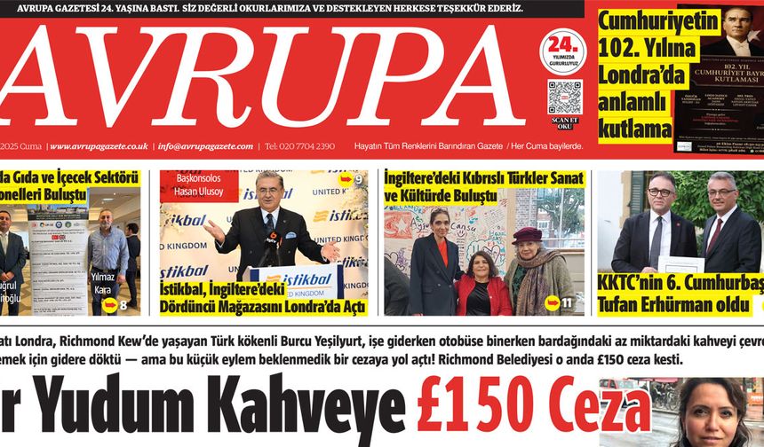 Avrupa Gazete, İngiltere, 24 Ekim 2025 Baskısı E-gazete