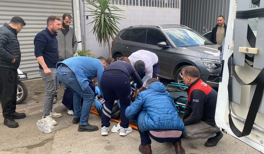 Aydın'da motosikletin devrilme anı güvenlik kamerasında