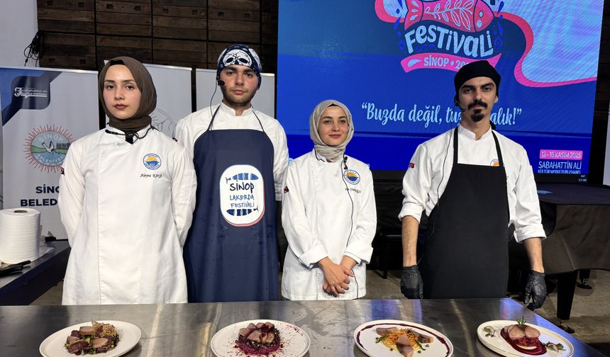 Sinop'ta şef adayı öğrenciler en iyi lakerdayı yapmak için yarıştı