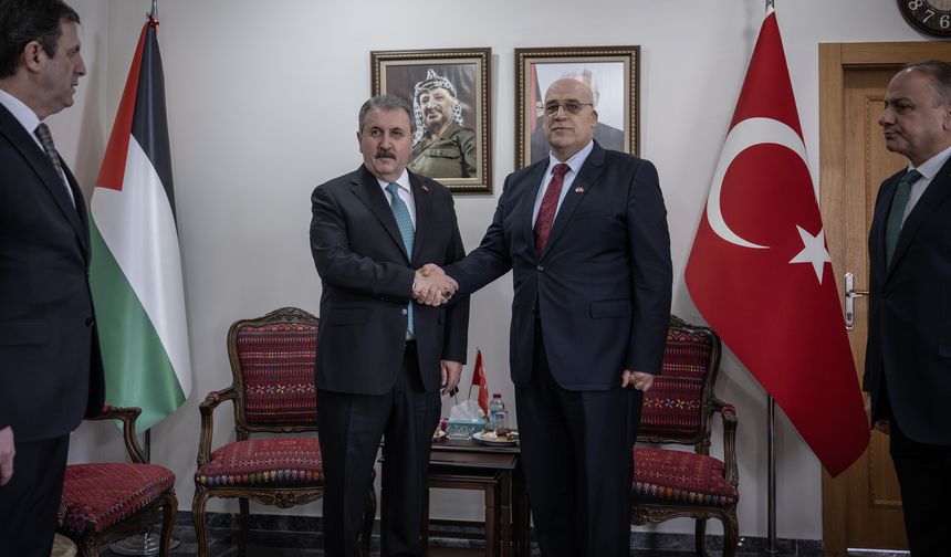BBP Genel Başkanı Destici, Filistin'in Ankara Büyükelçisi Abu Jaish'i ziyaret etti: