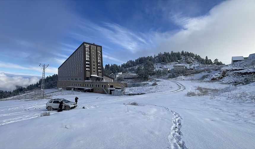 Bolu'nun yüksek kesimlerinde kar kalınlığı 10 santimetreye ulaştı