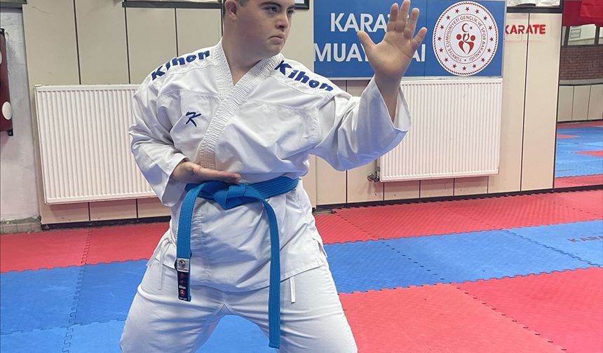 Karateyle hayatına artı değer katan down sendromlu genç yeni başarılar peşinde