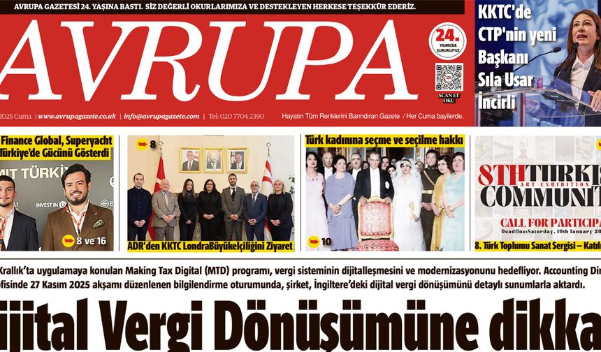 Avrupa Gazete, İngiltere, 5 Aralık 2025 Baskısı E-gazete