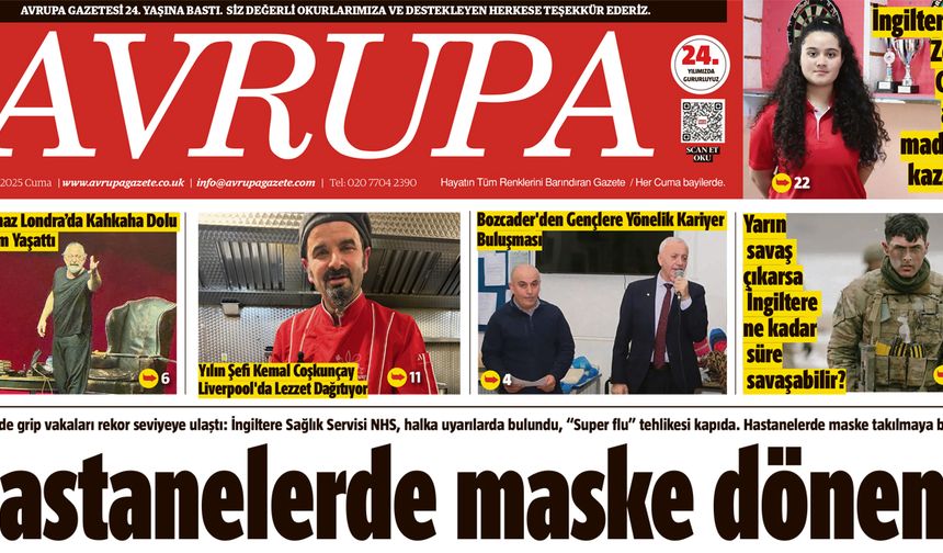 Avrupa Gazete, İngiltere, 12 Aralık 2025 Baskısı E-gazete