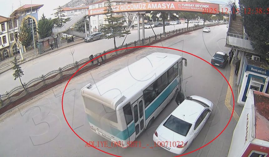 Amasya'da trafik kazaları KGYS kameralarına yansıdı