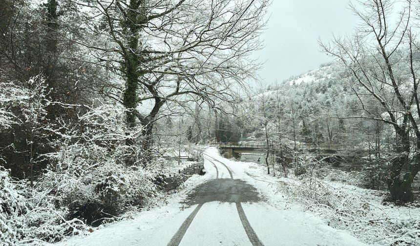 Bartın'da kar yağışı nedeniyle 43 köy yolu ulaşıma kapandı