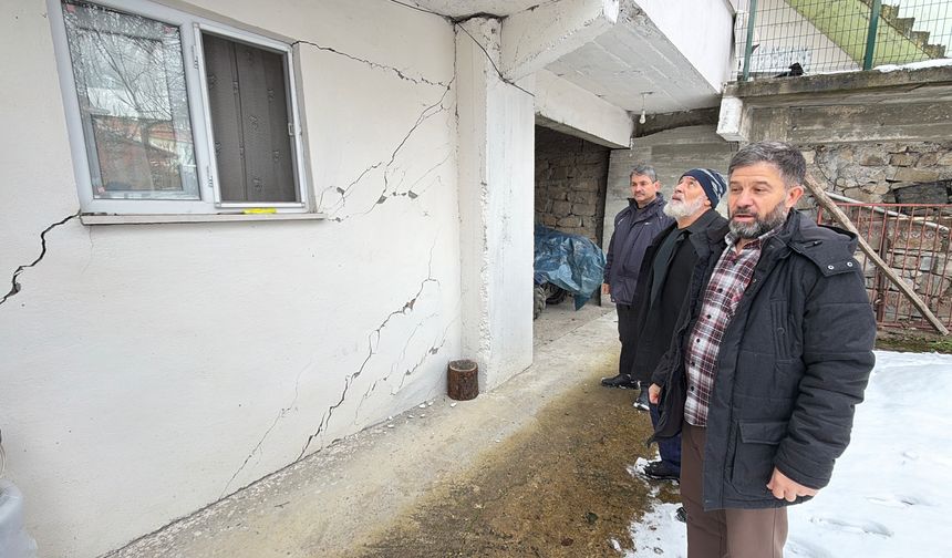 Bartın'ın heyelan; 16 evin duvarlarında çatlaklar oluştu