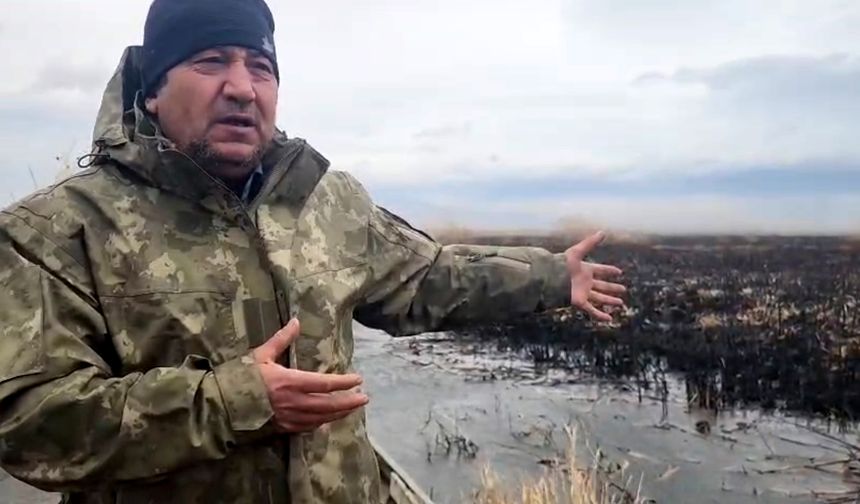 Eber Gölü'ndeki kamış yangınları söndürüldü (2)