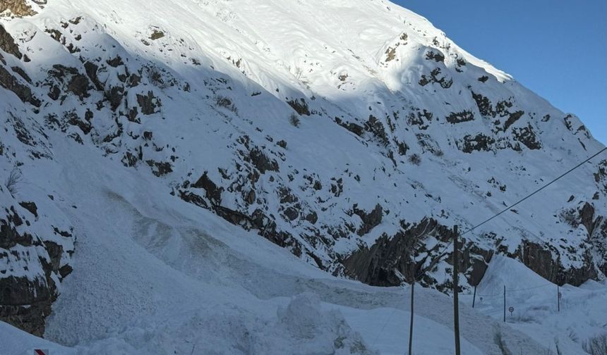 Hakkari-Van kara yoluna çığ düştü; o anlar kamerada