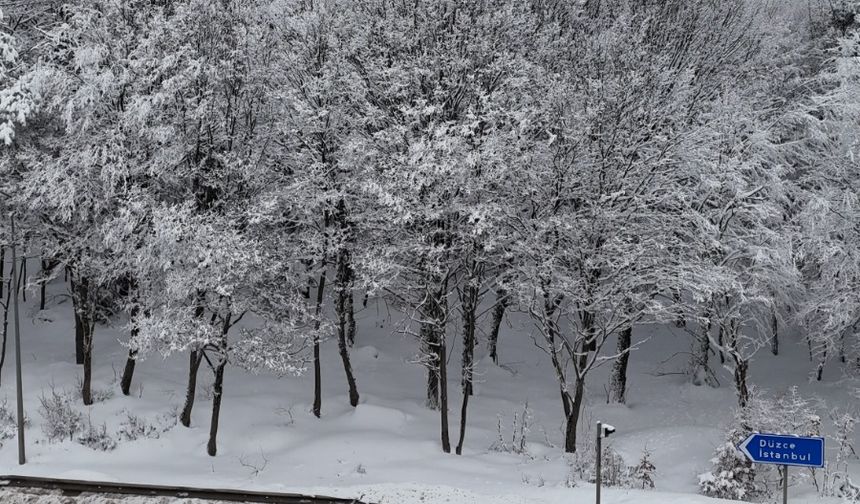 Karla kaplı Bolu Dağı dronla görüntülendi