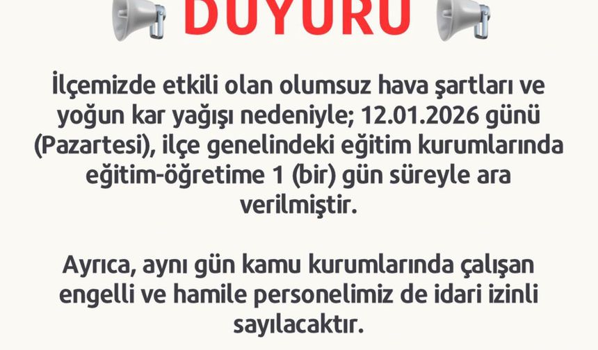 Kütahya'da eğitime kar engeli