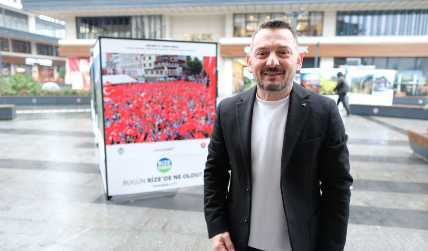 Rize'de yağmur altında fotoğraf sergisine yoğun ilgi