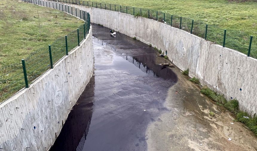 Tekirdağ'da Karaağaç Deresi siyah renkte akmaya başladı