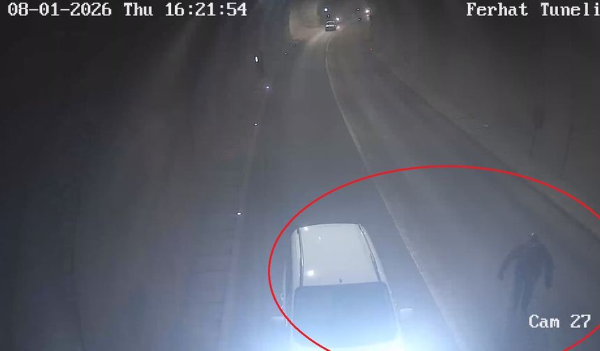 Tünelde sollama kazası kamerada