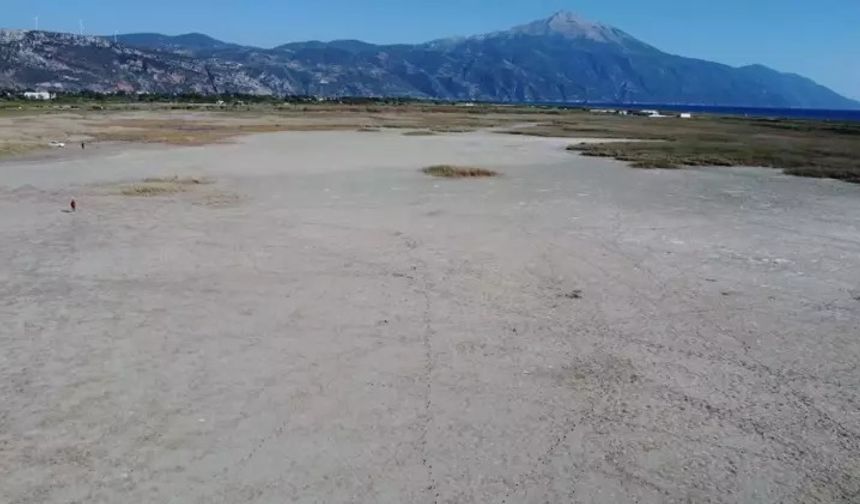 Yağışlarla birlikte suyla dolan Milleyha Kuş Cenneti dron ile görüntülendi