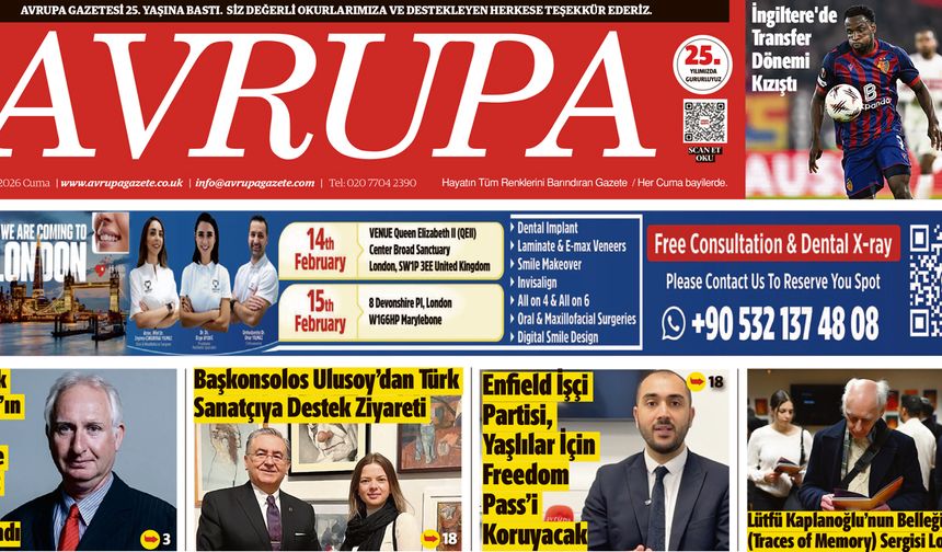 Avrupa Gazete, İngiltere, 23 Ocak 2026 Baskısı