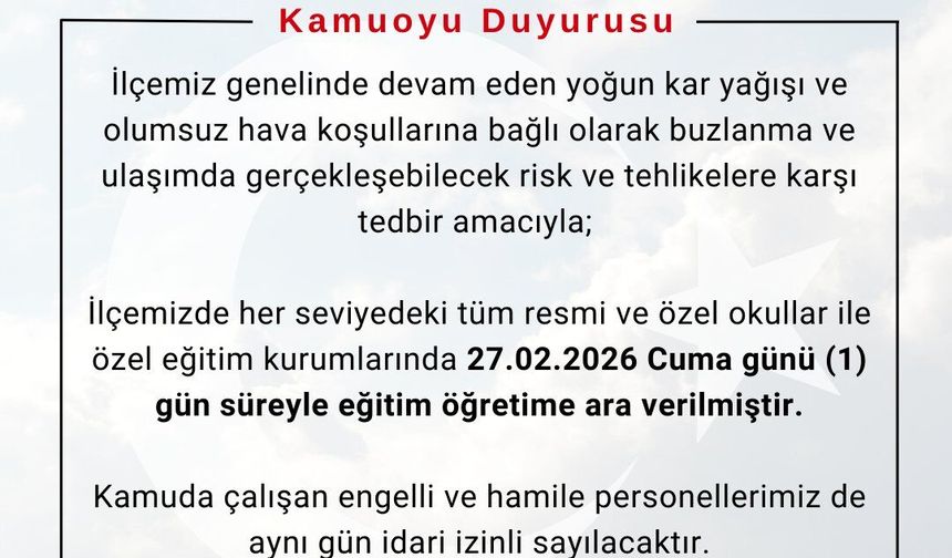 Bingöl'ün Adaklı ilçesinde eğitime kar engeli