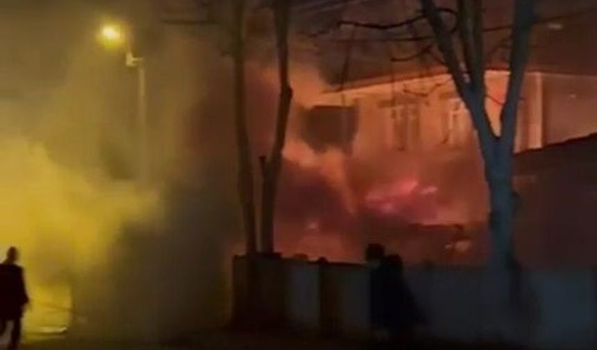 Düzce'de müştemilatta çıkan yangın endişe yarattı