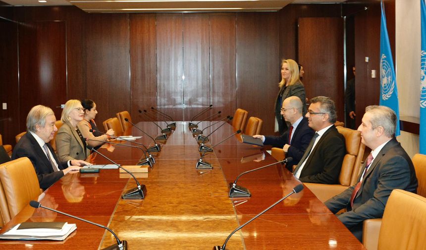 KKTC Cumhurbaşkanı Erhürman, New York'ta BM Genel Sekreteri Guterres ile görüştü
