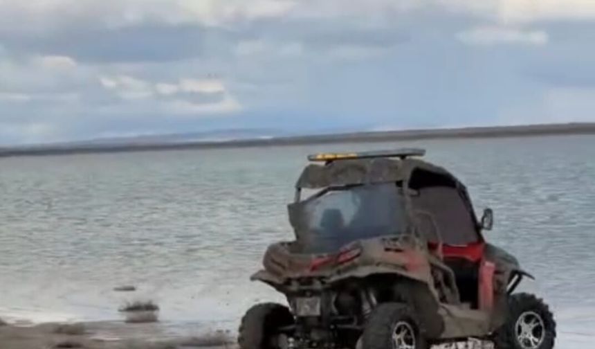 Koruma altındaki Seyfe Gölü'nde off-road yapan ATV sürücüsüne işlem