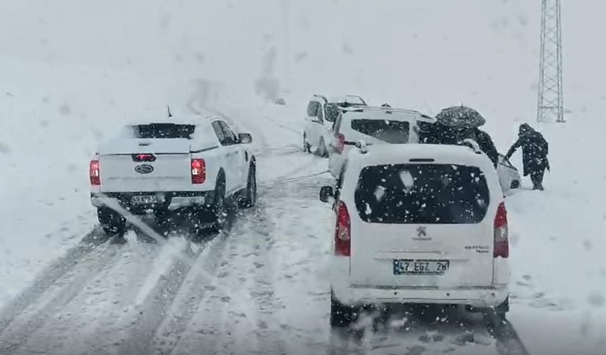Muş'ta kar ve fırtına nedeniyle yolda kalan 3 araçta mahsur kalanlar kurtarıldı