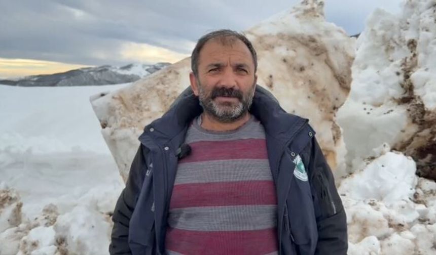 Tunceli'de 3 metreyi aşan karla zorlu mücadele dronla görüntülendi