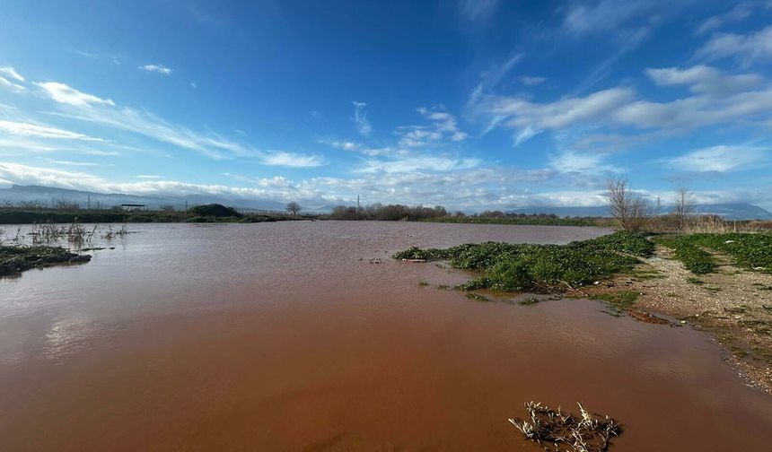 Turgutlu'da sağanak nedeniyle Gediz Nehri taştı, yollar kapandı, metruk ev yıkıldı