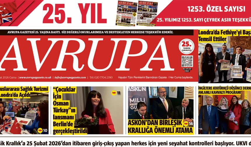 Avrupa Gazete, İngiltere, 20 Şubat 2026 Baskısı