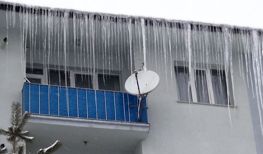 Erzurum'da Demirdöven Barajı buz tuttu