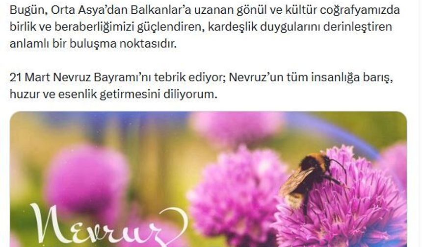 İletişim Başkanı Duran'dan 'Nevruz Bayramı' mesajı