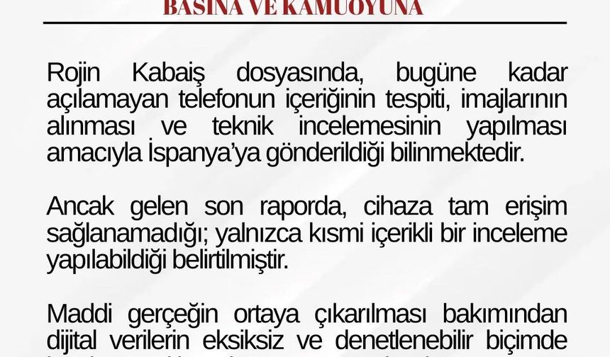 Rojin'in İspanya'ya gönderilen telefonuna erişim sağlanamadı