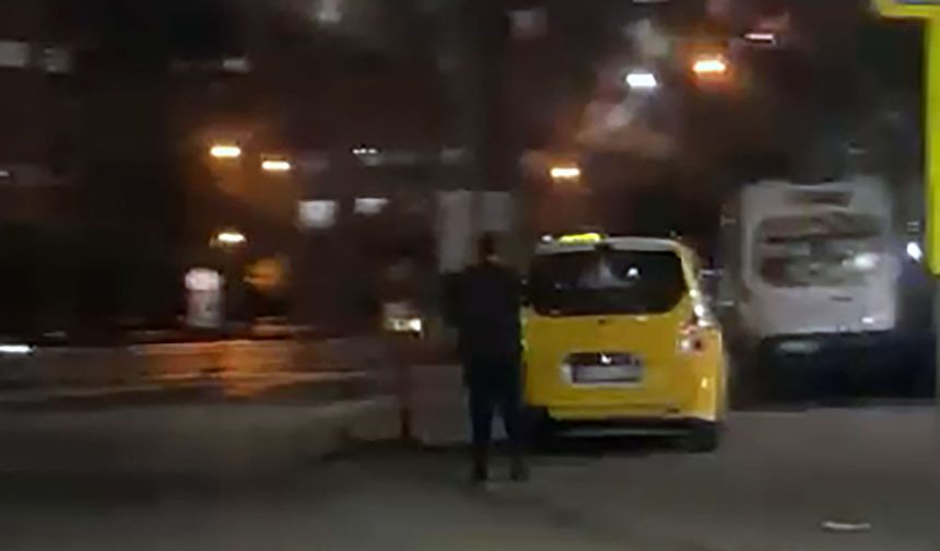 Sopayla aracından inen taksici tutuklandı; 201 bin lira ceza kesildi