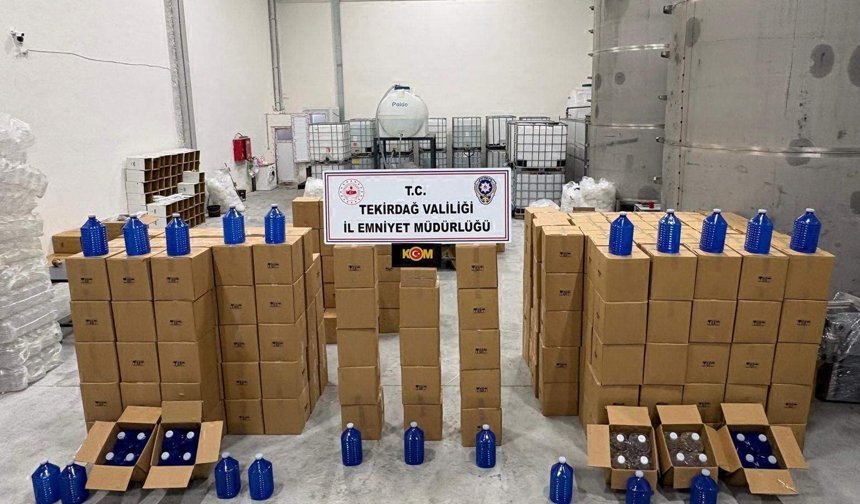 Tekirdağ'da 17 bin 815 litre etil alkol ele geçirildi
