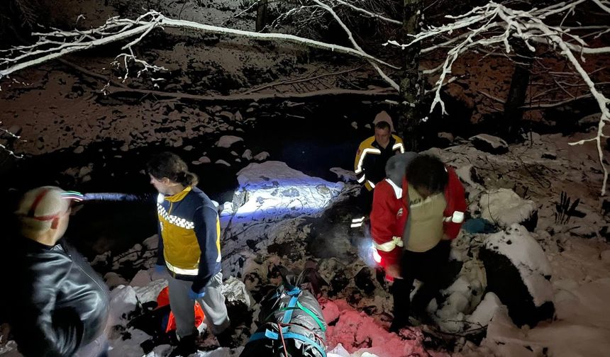 Trabzon'da uçuruma yuvarlanan otomobilin sürücüsü öldü