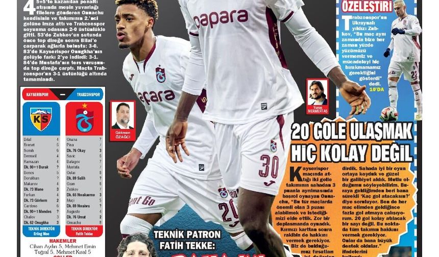 Trabzonspor deplasmanda kazandı, zirve takibini sürdürdü