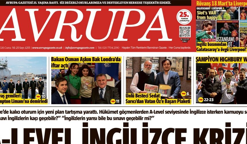 Avrupa Gazete, İngiltere, 13 Mart 2026 Baskısı