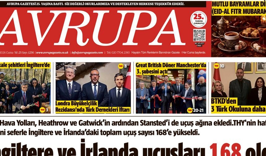 Avrupa Gazete, İngiltere, 20 Mart 2026 Ramazan Bayramı Özel Baskısı