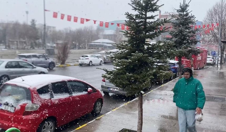 Ardahan'a nisan ayında kar yağdı