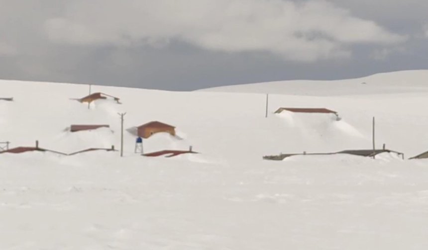 Havalar ısındı, Bülbülan Yaylası'nda kışın kara gömülen evler ortaya çıktı