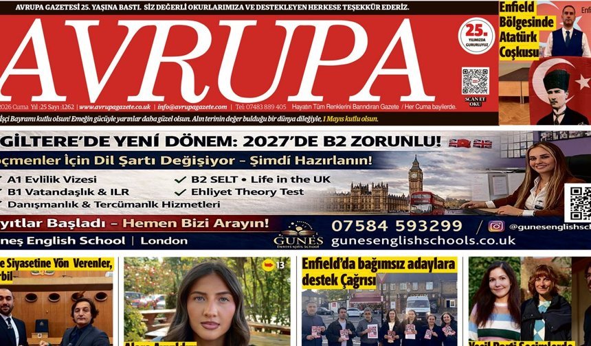 Avrupa Gazete, İngiltere, Londra Özel Baskısı