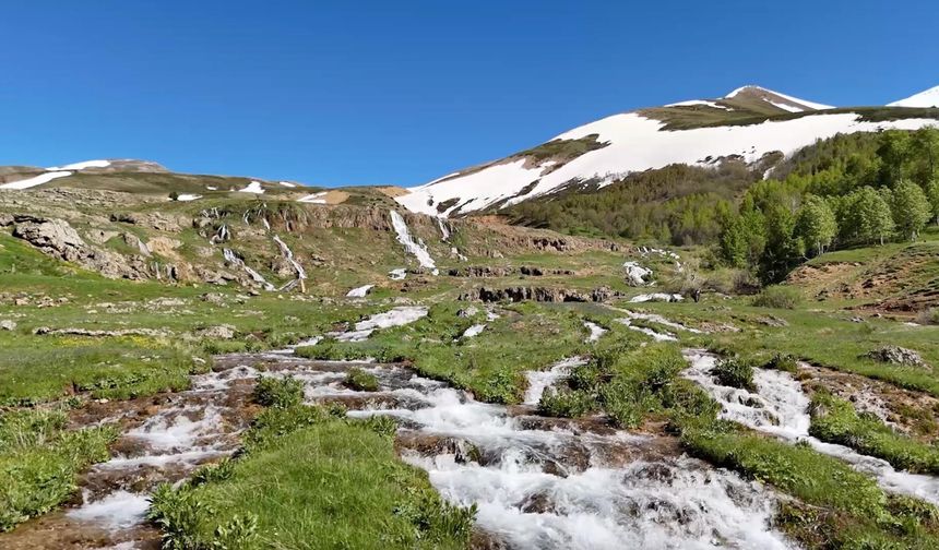 Erzincan'da 2 bin metre rakımda saklı kalan Konarlı Şelalesi