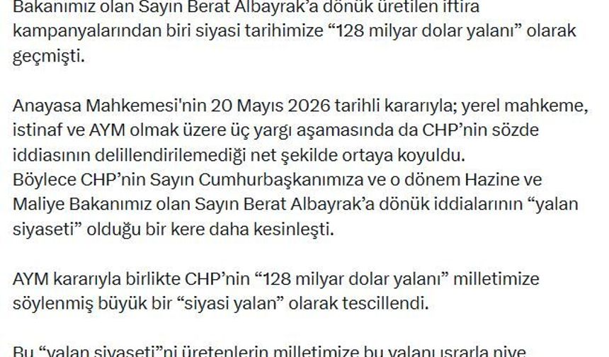 AK Parti'li Çelik: CHP'nin yalan siyaseti bir kere daha çöktü