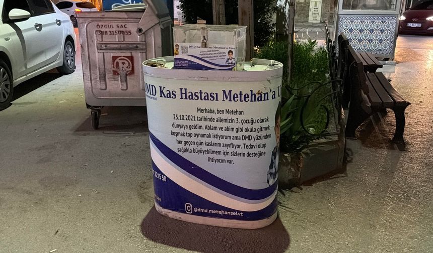 DMD'li Metehan için kurulan stanttaki bağış kutusundan para çalarken yakalandı