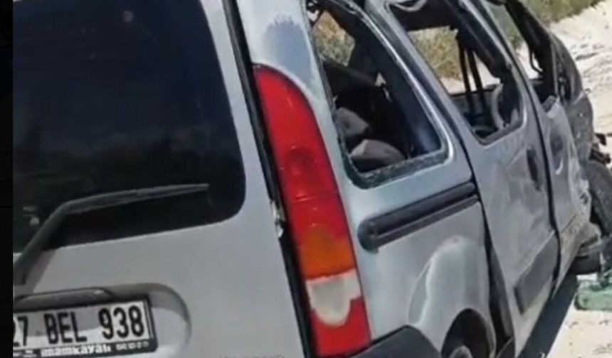 Hafif ticari araç, şarampole devrildi: 1 ölü, 1 yaralı