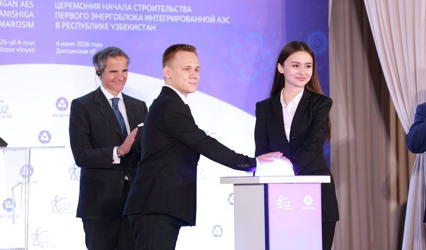 Özbekistan'ın Cizzak bölgesinde hayata geçirilen nükleer güç santralinin inşası başladı