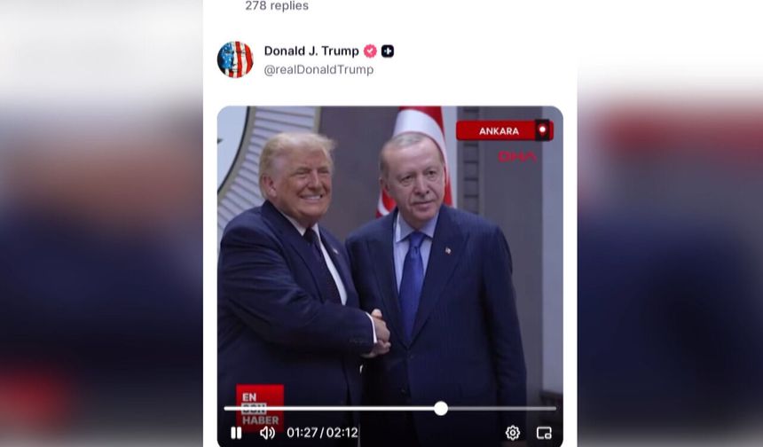 ABD Başkanı Trump'tan NATO Zirvesi'ne ilişkin DHA logolu paylaşım